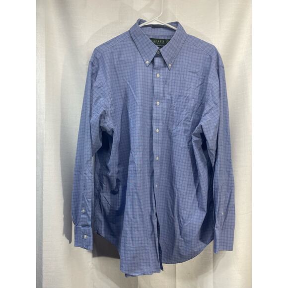 Lauren Ralph Lauren Men’s‎ Button Down Shirt Long Sleeve Blue Size 17.5 34/35 - Picture 2 of 6